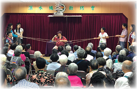 Mr Leung performed a magic trick to untie knots for the elderly.