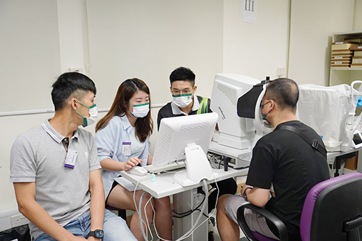 C&ED and youth volunteers conducted vision tests for the service recipients.