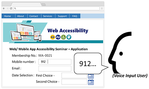 Example 4: The page supports voice input, making it more convenient for the elderly who are not good at using keyboard to input information.